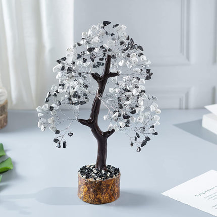 Hematite & Howlite Silver Wire Crystal Tree - Gemstone Tree of Life, Healing Crystal, Handmade Bonsai Tree, Chakra Tree, Positive Energy, Crystal Meditation Tree, Spiritual , Home Decoration