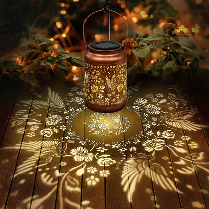 Hummingbird Solar Lanterns Outdoor Waterproof Garden Decor s for Women Mom Grandma Hanging Solar Lights Metal Solar Decoration Outside for Yard, Patio, Backyard, Porch