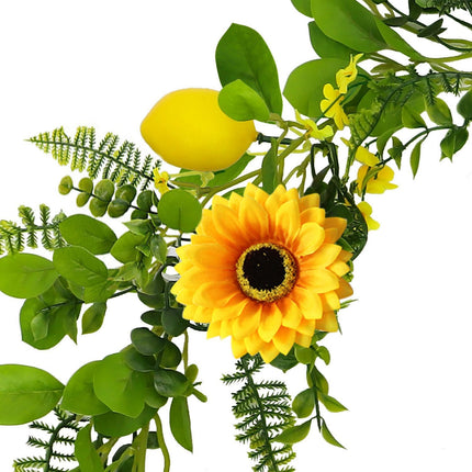 Artificial Lemon Garland, 6.56Ft, Sunflower Lemon Hanging Vines, Artificial Flower Garland for Anniversary Room Kitchen Garden Birthday Wedding Baby Shower Party Table Decor