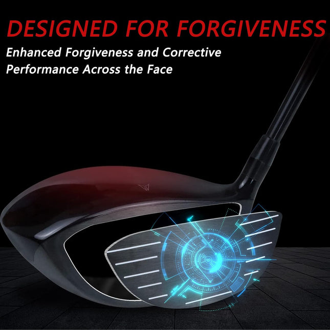POSSOT Golf Driver, Titanium Golf Drivers for Men Right Handed 10.5 Degrees of Loft, 45 Inch Driver Golf Club Available in Regular and Stiff Graphite Shaft, 470CC