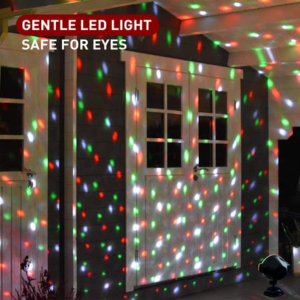 PEIDUO Christmas Projector Lights Outdoor, RGBW Projection Spotlights with Multifunction Controller, Falling Snowflake Projector for Outside Indoor Holiday Party Xmas Decorations, Waterproof, Plug in