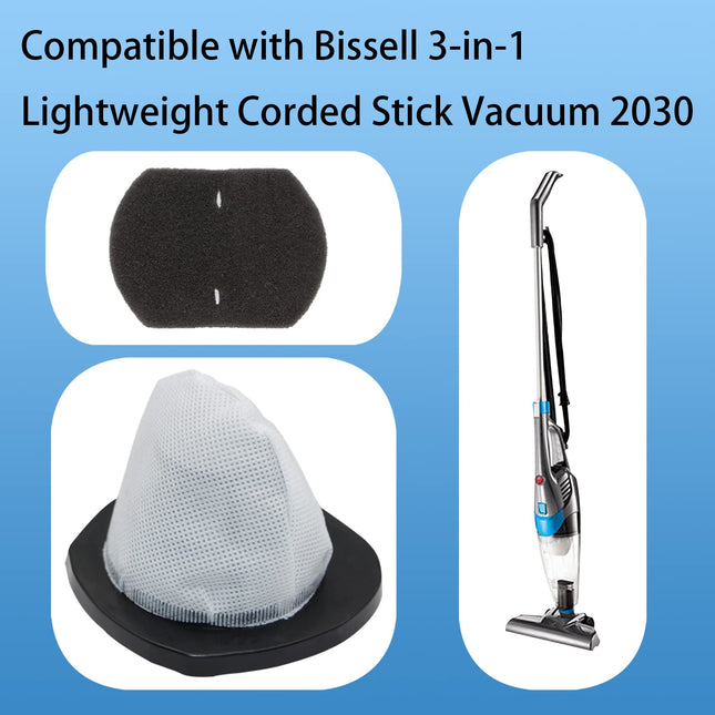 4 Pack 2030 Vacuum Filters And 4 Pack Foam Filter For Bissell Vacuum Cleaner Models 2030, 2030L, 20303, 20306, 20307, 20309, 2030H, 2030V, 2030X, 2030Z