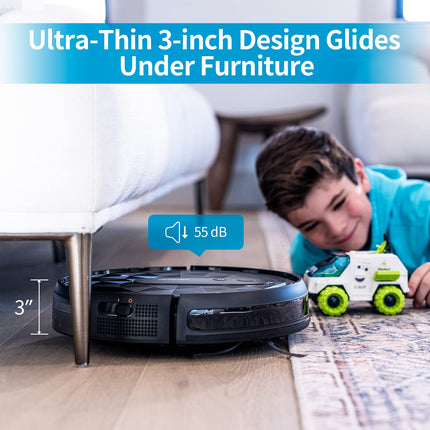 Airrobo Robot Vacuum Cleaner With 2800Pa Suction Power, App Control, 120 Mins Runtime, Selfcharging Robotic Vacuum Cleaner For Low Carpet, Pet Hair, Hard Floors, P20