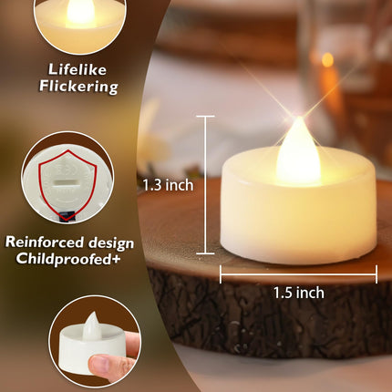 Homemory 12pcs Remote Candles, Timer Candles, 400+Hours Flickering Flameless Battery Operated LED Tea Lights Candles Votive Candles with Remote, for Tabletop Lighting, Table Centerpieces Decor