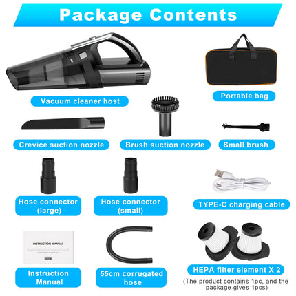Handheld Vacuum Mini Portable Rechargeable Car Vacuum Cleaner Cordless With 8000Pa Powerful Suction For Car Home And Office