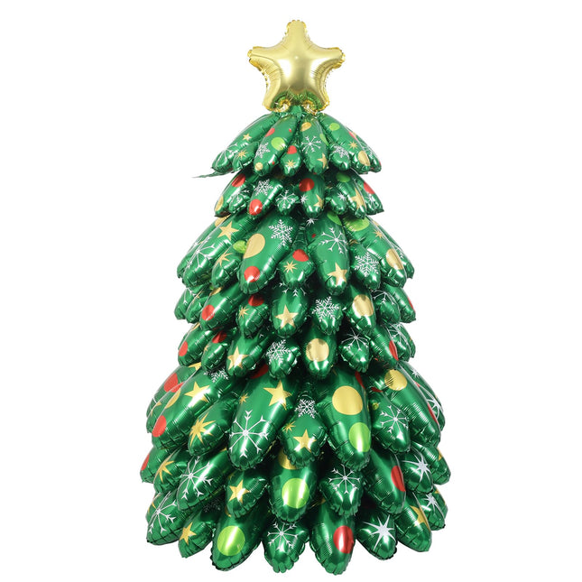 51 Inch Christmas Tree Balloons Self Standing with Golden Star Balloon – Perfect Xmas Party Decorations & s for Kids