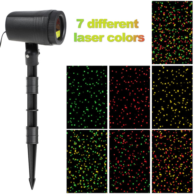 Christmas Projector Lights Outdoor 3 Colors(Yellow,Red,Green), Moving Firefly Star Show, Timer, Waterproof, Christmas Decorations Garden Laser Light for House