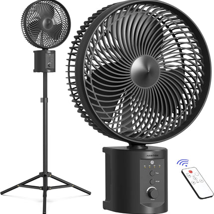 10 Portable Pedestal Fan, 10000Mah Rechargeable Table Fan With 7 Speeds, Oscillating Standing Fan With Timer For Bedroom, Office