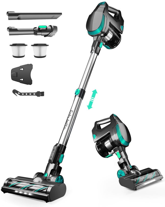 Fabuletta Cordless Vacuum Cleaner With 50 Mins Runtime, 30Kpa Powerful Suction Stick Vacuum, 3 Suction Modes, 6 In 1 Lightweight Wireless Vacuum Cleaners For Home Pet Hair Carpet Hardwood Floor