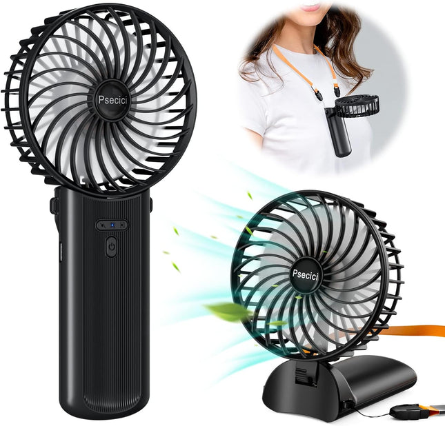 Handheld Fan, Mini Portable Fan With Lanyard，4 Speeds Level Personal Fan, 180 Degree Foldable Desk Fan For Travel Outdoor Office