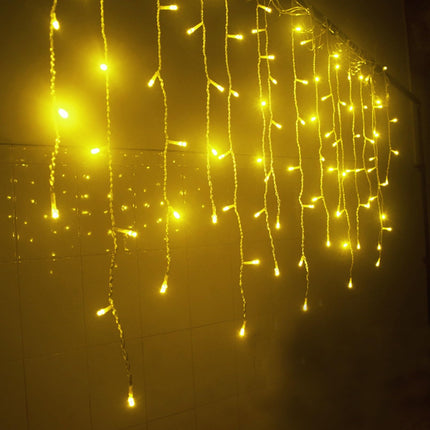 LED Icicle Christmas Lights, 16.4FT 216 LEDs Fairy String Lights Extendable Curtain 8 Modes Dangling Twinkle Novelty Hanging Lights for Ceiling Garden Party Decorations, Warm White 5M