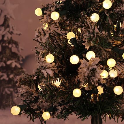 Christmas Lights 50 LED Warm White Pearl G15 Glass Berry,Globe String Light Plug in Wateproof Extendable Outdoor Indoor String Light for Holiday Party Christmas Tree Decor