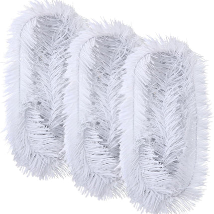 Hotop Artificial Christmas Garland Twist Pine Garland Tinsel Garland Xmas Metallic Decoration Faux Holiday Decor for Stair Fireplace Christmas Tree Wreath(324 ft,White)