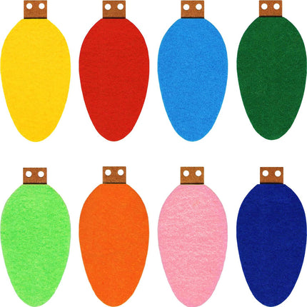 Christmas Felt Garland Light Bulb Garlands 3 Pieces Colourful Felt Lights Banner for Home Christmas Tree Wall Party Decorations
