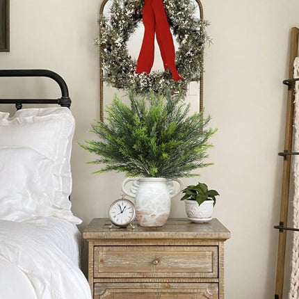 4 Pack Christmas Branches Artificial Pine Branches Cedar Branches for DIY Garland Wreath Xmas Indoor Outdoor Living Bedroom Fireplace Table Decorations (15.74")