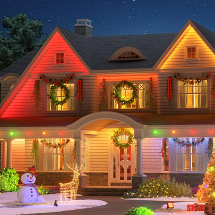 Govee Outdoor LED Strip Lights RGBIC with Warm and Cold White, 65.6ft 2.4G WiFi Christmas Lights Outdoor, IP65 Waterproof, Work with Alexa, Smart Lights for Tree, Yard, Christmas Decorations