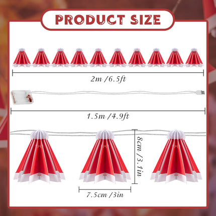 Christmas String Lights,10 LED Santa Claus Hat Lights USB Powered Xmas Tree Fairy Lights Twinkle Christmas Lights Waterproof Indoor Outdoor for Party Wedding Xmas Decoration