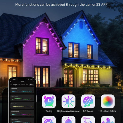 Permanent Outdoor Lights, Permanent Christmas Lights Outdoor 150ft with 108 LED RGB Lights with 44 Scene Modes for Halloween, Christmas Decorations, Work with APP, Alexa, Google Assistant