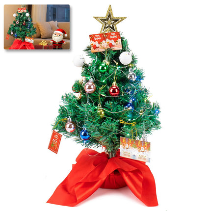 Yostyle Tabletop Mini Christmas Tree, 20 Inch Artificial Small Xmas Tree Decor with Star Tree Topper, Christmas Ball, and Wish Card for DIY Christmas Holiday Season Decorations