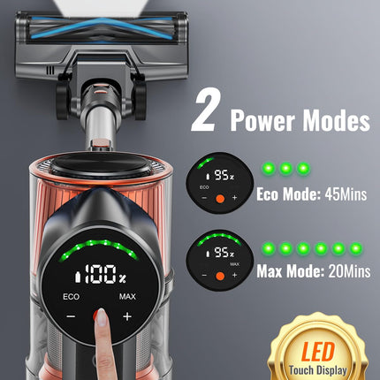 Kohe Cordless Vacuum Cleaner, 200W23Kpa 6In1 Versatile Lightweight Powerful Stick Vacuum With Led Display, Up To 45 Mins Detachable Battery, Vacuum Cleaner For Home Hard Floor Carpet Pet Hair