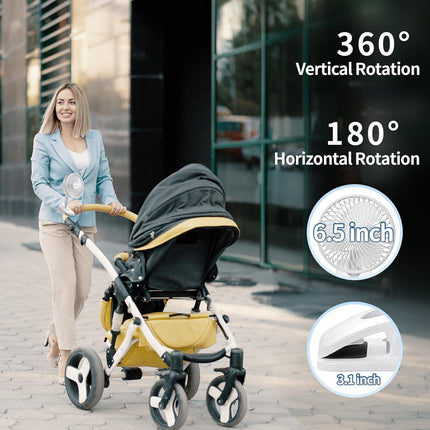 Portable Clip On Fan, 8000Mah Desk Fan, Usb Rechargeable Personal Fan, Small Table Fan With Clamp, 2 Speed Timing 4 Speeds Quiet