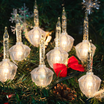 Christmas Bubble Lights 11 Ft Bubble String Lights with 7 Bubble Light Bulbs, Silver Glitter Vintage Bubble Lights for Christmas Tree, Holiday, Celebrations Lighting - Green Wire