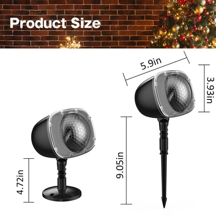 Christmas Snowfall Projector Lights,FLEVO LED Light Projector,Outdoor Holiday Lights with Clear Rotating Snow Falling Lamp for Halloween Xmas Party Garden Landscape Decoration