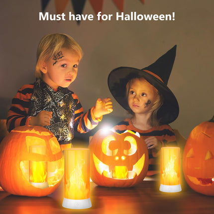 2PCS LED Flame Light, USB Rechargeable Flame Effect Light, Flame Lamp with Remote & Timer, Waterproof Dimmable Flameless Candles Light for Home Party Garden Camping Halloween Christmas Decoration