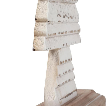 Rustic Mini Wooden Christmas Tree for Tabletop 8.7 inch, Handmade Distressed White My First Christmas Tree, Farmhouse Noel Christmas Decor, Winter Decor for Party Kitchen Halloween