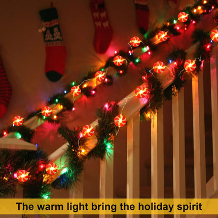 Bencailor 3 Pack Christmas Candy String Lights Christmas Tree Decorative Lights Red Lollipop String Lights Hanging Tree Yard Porch Balcony Lights Waterproof for Christmas Tree Party Wedding