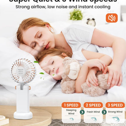 Personal Fan, Portable Fan Rechargeable, 3600Mah Handheld Fan That Blow Cold Air, 4 In 1 Necklace Fan, Mini Hand Fan For Travel