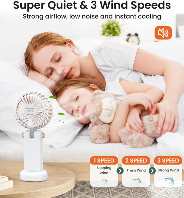 Personal Fan, Portable Fan Rechargeable, 3600Mah Handheld Fan That Blow Cold Air, 4 In 1 Necklace Fan, Mini Hand Fan For Travel