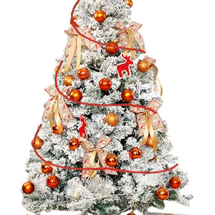 2pcs Wooden Beaded Garlands Christmas Red Bead Garlands Wood Christmas Tree Decorations Garlands Decorative Fireplace Wall Hanging Christmas Wood Beads Garlands for Christmas Party Home Decor (Red)