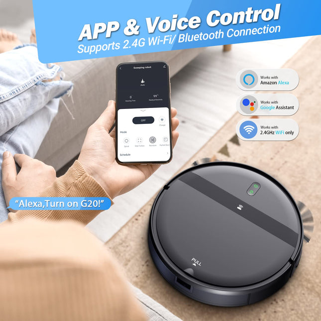 Robot Vacuum And Mop Combo Tangle Wifiappalexa, 2In1 Mopping Robot Vacuums Cleaner, Quiet, Selfcharging, Robotic Vacuum Perfect To Pet Hair Hard Floor & Daily Cleaning