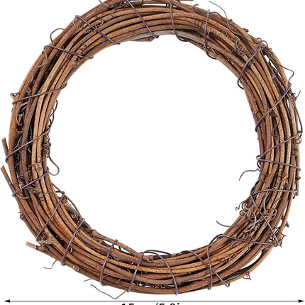 Grapevine Wreath Set, Marrywindix 10 Pieces Natural Vine Branch Wreath Christmas DIY Rattan Wreath Garland for Christmas Holiday Craft Wedding Decor (6 in.)