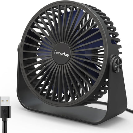 Usb Desk Fans 5 Inches 2 Pack Portable Table Fans 360° Head Rotation Small Personal Desktop Fan For Home Office, 3 Speeds