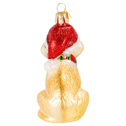 Old World Christmas Holiday Yellow Labrador Puppy Glass Blown Ornament for Christmas Tree