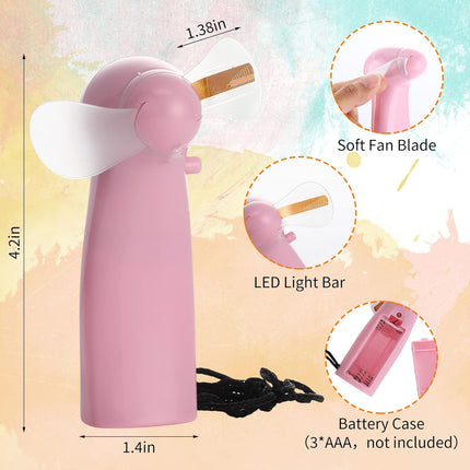 24 Pcs Portable Handheld Fan Mini Battery Powerful Fan Hello Summer Led Fan Small Personal Fan Party Favor Summer For Travel