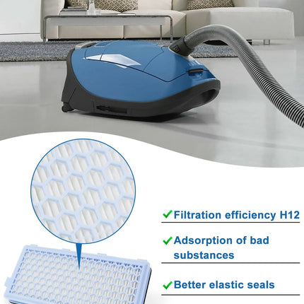 Hepa Airclean 50 Filter For Miele Vacuum Cleaner S4, S5, S6, S8, S8000, S8999, S6000, S6999, S5000, S5999, S4000, S4999 Complete C2 C3, Compact C1 C2 Ref. Number Sfha 50 2 Pack