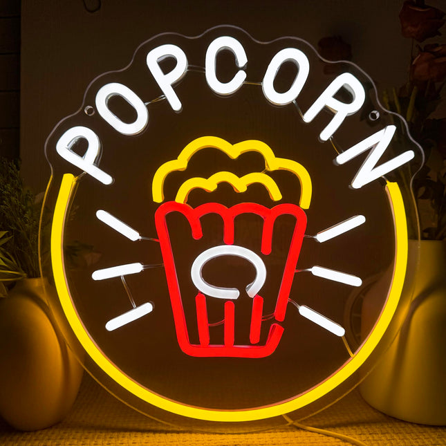Popcorn Neon Signs for House Wall Decor,Dimmable Food Neon Light,USB Powered Snack Sign for Kitchen Restaurant Bar Party Business Bedroom Christmas Birthday s(13 12.2in)