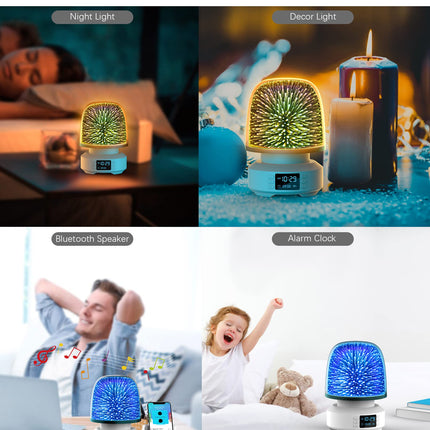 Night Light Bluetooth Speaker Alarm Clock Bedroom Bedside Table Lamp 360 Rotation 7 Color Changing LED Dimmable Nightlight,Cool Birthday Christmas for 13 14 15 16 17 18 Year Old Teens Boys Girls