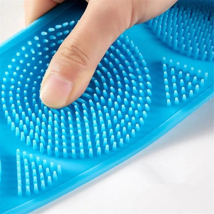 Silicone Body Scrubber Back Massage Exfoliating Sponge Bathroom Bath Brush Scrub Shower Brush Body Wash Scrub Removal(Green)