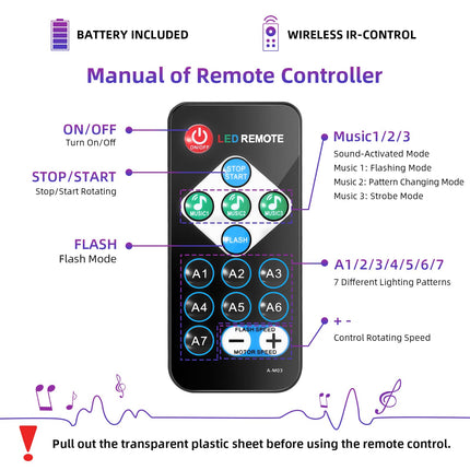 Litake UV Black Lights for Glow Party, 6W LED Disco Ball Strobe Lights for Dark Party Supplies, Sound Activated with Remote Control, Dj Light for Halloween Xmas Birthday Party Home Decorations, 4 Pack