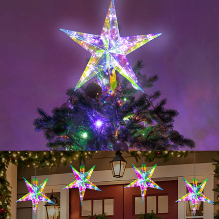 Christmas Tree Star 50LEDs, 11.5'' Smart Lighted Tree Topper Christmas Tree Decorations, 18 Modes, Bluetooth App Control with Timer, Star Tree Topper LED Christmas Lights Indoor Outdoor