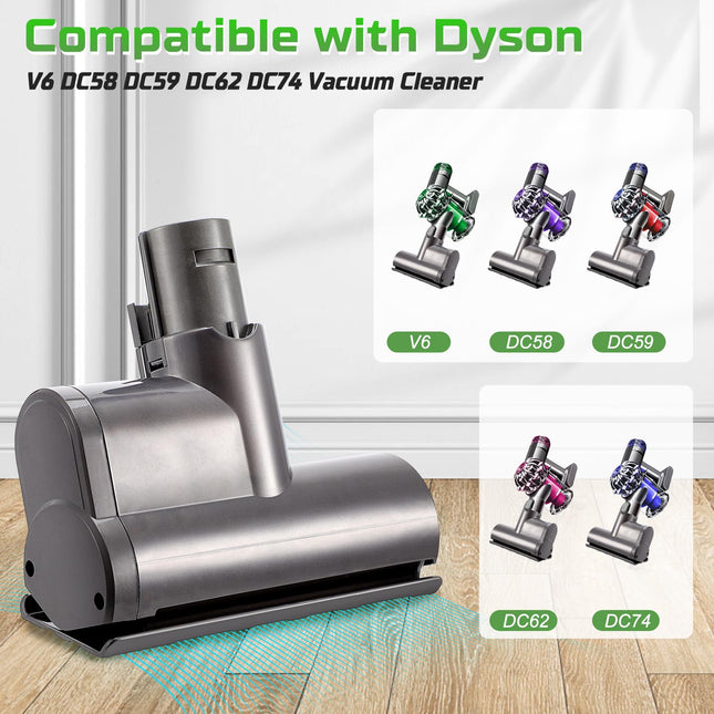 Wior Vacuum Attachments Motorhead For Dyson V6 Dc58 Dc59 Dc62 Dc74 Quickrelease Vacuum Cleaners, Mini Electric Brush Suction Head With Small Cleaning Brush, Vacuum Clean Head Parts