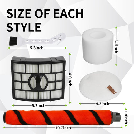Parts For Shark Apex Duoclean Az1002 Az1000W Ax950 Ax951 Ax952 Vacuum Cleaner,1 Pack Soft Brush Roller, 2 Pack Hepa Filters & 2 Pack Foam Filters
