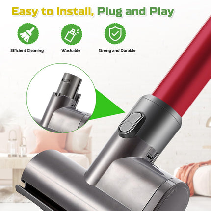Wior Vacuum Attachments Motorhead For Dyson V6 Dc58 Dc59 Dc62 Dc74 Quickrelease Vacuum Cleaners, Mini Electric Brush Suction Head With Small Cleaning Brush, Vacuum Clean Head Parts