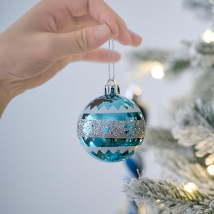 Valery Madelyn Christmas Ornaments Set, 100ct Navy Blue and Silver Shatterproof Christmas Tree Decorations Ball Ornaments Bulk, Winter Wonderland Hanging Ornaments for Xmas Trees Holiday Decor