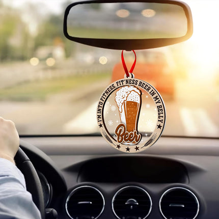 Beer Ornaments for Christmas Tree, Beer 2 Layer Wood & Acrylic Xmas Tree Ornament, Christmas Decoration for Beer Lovers, Beer s for Men, Women