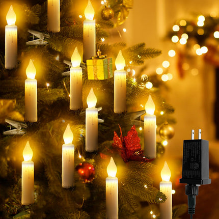 Christmas Tree Flameless Candles Lights, 50PCS LED Flickering Lights Candles for Christmas Tree, Electric LED Candle Lights with Clip, 8 Mode Timer Xmas Tree Candles Lights for Decoration